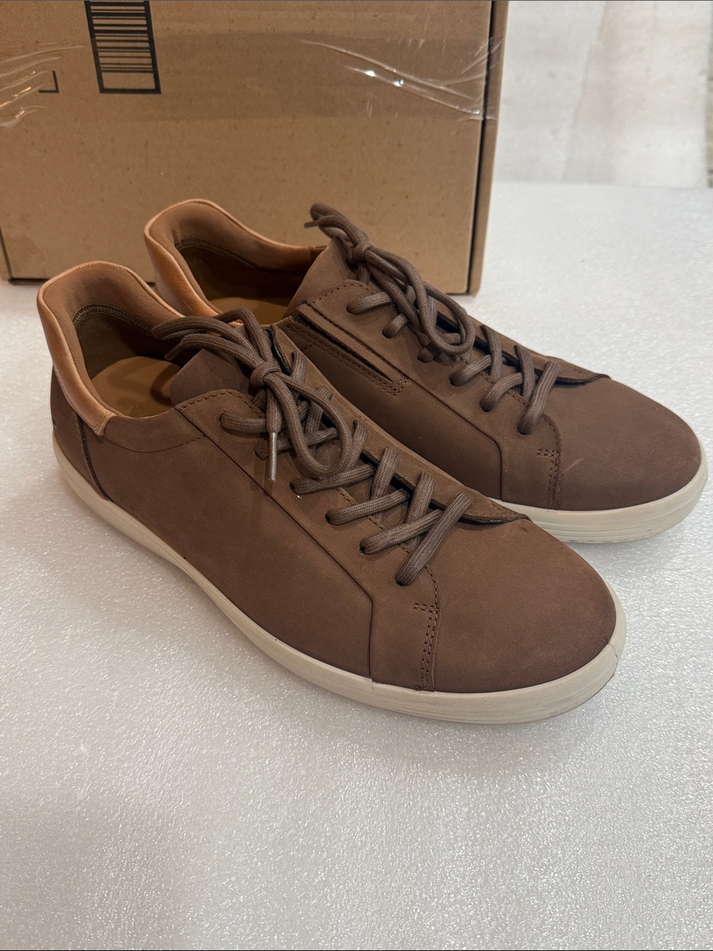 ECCO Men's Soft 7 Easy Slip Sneaker, Cocoa Brown/Cashmere, 11-11.5